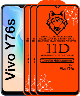 CRodible Edge To Edge Tempered Glass for Vivo Y76s(Pack of 3)
