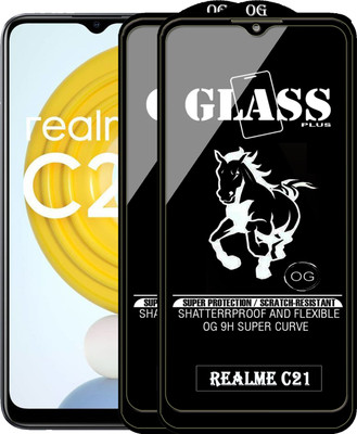 PFOAM Edge To Edge Tempered Glass for REALME C21(Pack of 2)