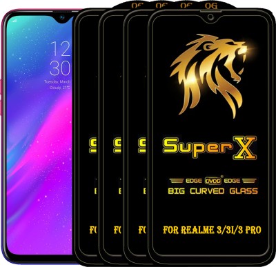 PFOAM Edge To Edge Tempered Glass for REALME 3 PRO(Pack of 4)