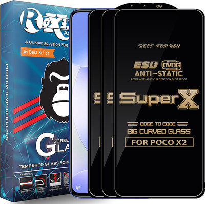 Roxel Edge To Edge Tempered Glass for POCO X2(Pack of 3)