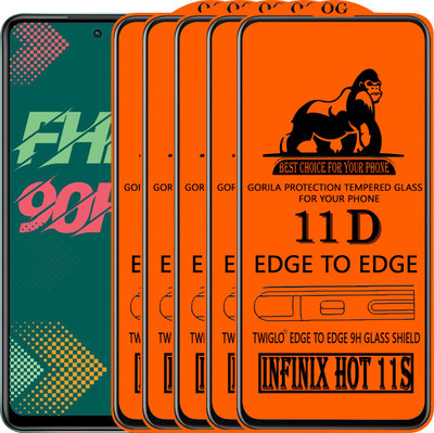 TWIGLO Edge To Edge Tempered Glass for INFINIX HOT 11S(Pack of 5)