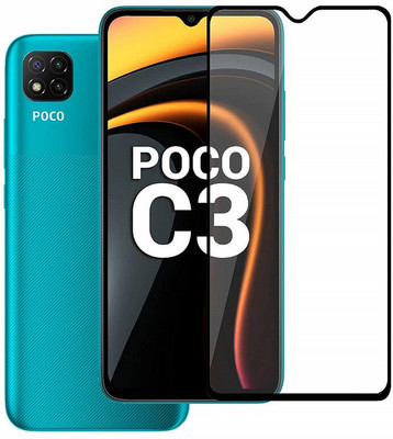 APTIVOS Edge To Edge Tempered Glass for Poco C3(Pack of 1)