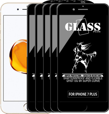 Qyist Edge To Edge Tempered Glass for Apple iPhone 7 Plus(Pack of 5)