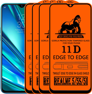 TWIGLO Edge To Edge Tempered Glass for REALME 5S(Pack of 4)