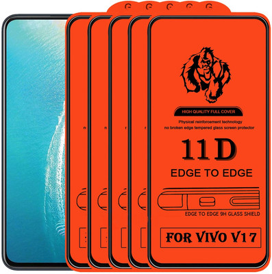 HIE POWER Edge To Edge Tempered Glass for Vivo V17( Screen Protector Full HD Quality Tempered Glass Anti-Scratch Edge to Edge Coverage with Easy Installation Kit-Pack of 4)(Pack of 5)