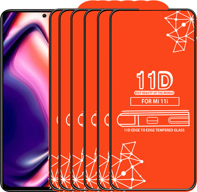 Qyist Edge To Edge Tempered Glass for Mi 11I(Pack of 6)