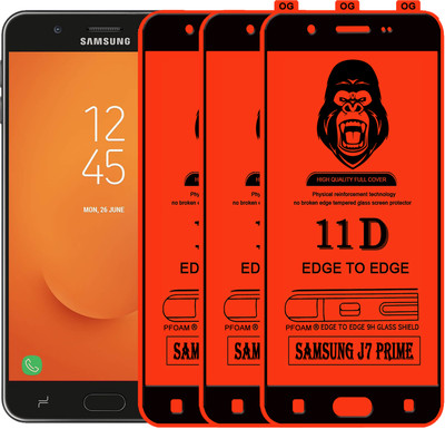 Laxdom Edge To Edge Tempered Glass for Samsung Galaxy J7 Prime(Pack of 3)