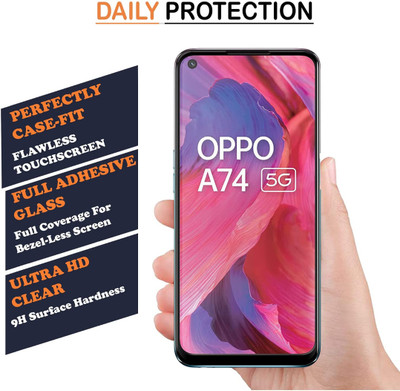 CVWOAKS Edge To Edge Tempered Glass for OPPO A74 5G(Pack of 1)