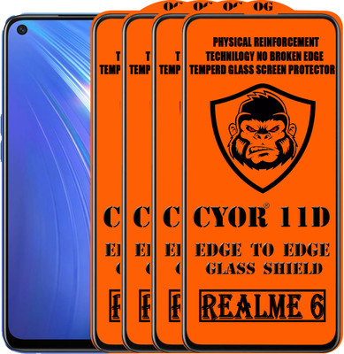 CYOR Edge To Edge Tempered Glass for REALME 6I(Pack of 4)