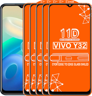 CYOR Edge To Edge Tempered Glass for VIVO Y32(Pack of 5)