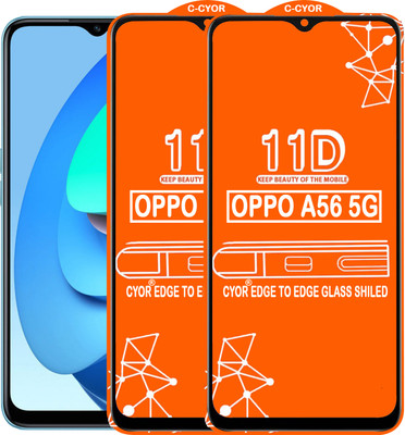 CYOR Edge To Edge Tempered Glass for OPPO A56 5G(Pack of 2)