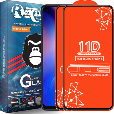 Roxel Edge To Edge Tempered Glass for Tecno Spark 6(Pack of 2)