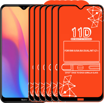 Qyist Edge To Edge Tempered Glass for FOR REDMI 8, REDMI 8A, REDMI 8A DUAL, MOTOROLA G7 PLUS(Pack of 6)