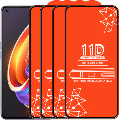 Qyist Edge To Edge Tempered Glass for Realme X7 Pro 5G(Pack of 4)