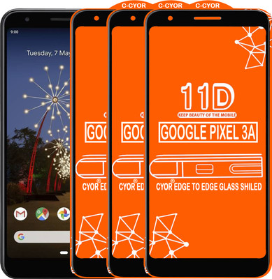 CYOR Edge To Edge Tempered Glass for GOOGLE PIXEL 3A(Pack of 3)