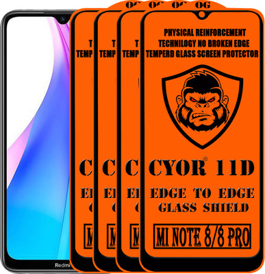 CYOR Edge To Edge Tempered Glass for REDMI NOTE 8 PRO(Pack of 4)