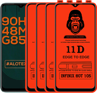 Laxdom Edge To Edge Tempered Glass for INFINIX HOT 10S(Pack of 4)
