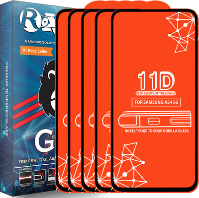 Roxel Edge To Edge Tempered Glass for Samsung A54 5G(Pack of 5)