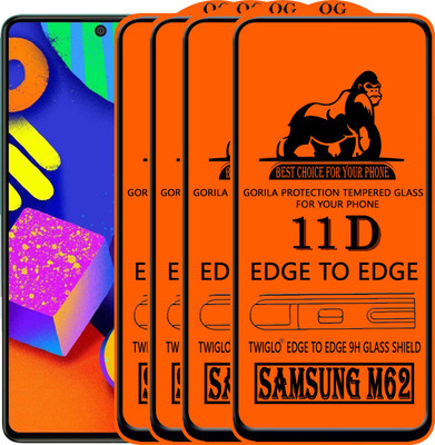TWIGLO Edge To Edge Tempered Glass for SAMSUNG M62(Pack of 4)