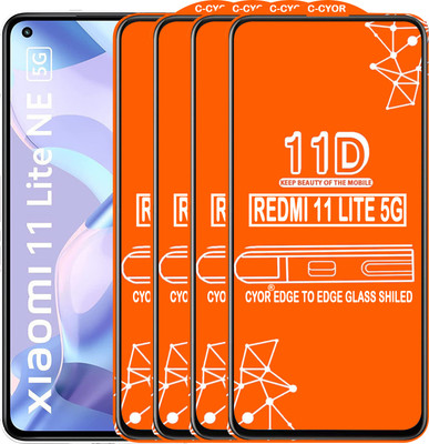 CYOR Edge To Edge Tempered Glass for REDMI 11 LITE NE 5G(Pack of 4)