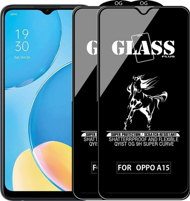 Qyist Edge To Edge Tempered Glass for OPPO A15(Pack of 2)