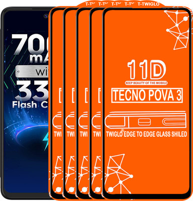 Flipkart SmartBuy Edge To Edge Tempered Glass for TECNO POVA 3(Pack of 5)