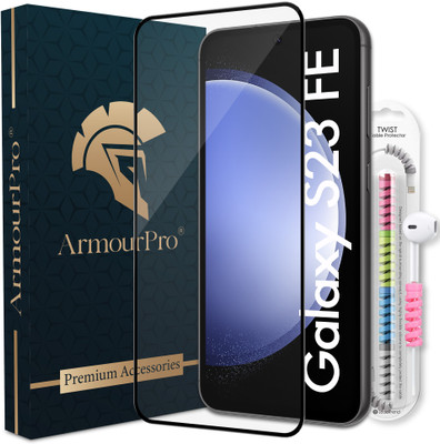 ArmourPro Edge To Edge Tempered Glass for Samsung Galaxy S23 FE 5G, Samsung S23 FE 5G, S23 FE, (1 Tempered Glass With 1 Cable protector)(Pack of 2)