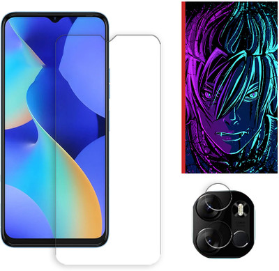 ARBAN Edge To Edge Tempered Glass for Tecno Spark Go 2023 4G Tempered Glass Screen Protector | Anti-Scratch | Edge to Edge Full Coverage | 9H Hardness (1 FRONT SCREEN GUARD + 1 CAMERA LENS PROTECTOR + 1 FREE BACK EMBOSSED SKIN002)(Pack of 1)