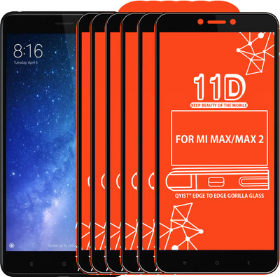 Qyist Edge To Edge Tempered Glass for FOR MI MAX, MI MAX 2(Pack of 6)