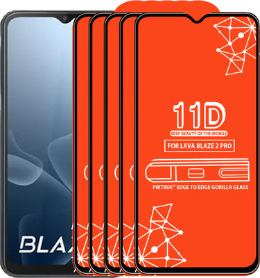 PikTrue Edge To Edge Tempered Glass for LAVA BLAZE 2 PRO(Pack of 5)