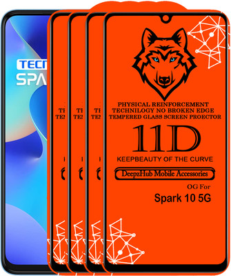 CRodible Edge To Edge Tempered Glass for Tecno Spark 10 5G(Pack of 4)