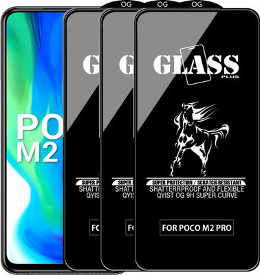 Qyist Edge To Edge Tempered Glass for POCO M2 PRO(Pack of 3)