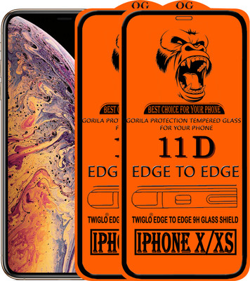 TWIGLO Edge To Edge Tempered Glass for Apple iPhone X(Pack of 3)