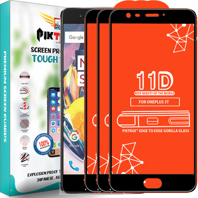 PikTrue Edge To Edge Tempered Glass for OnePlus 3T(Pack of 3)