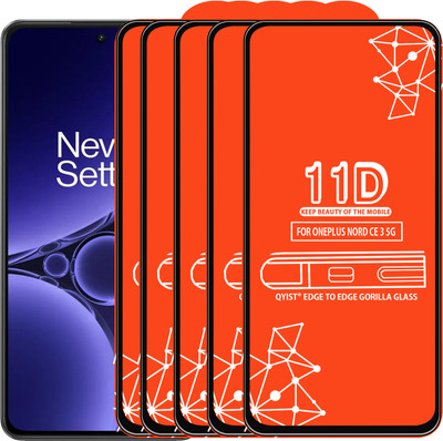 Qyist Edge To Edge Tempered Glass for Oneplus Nord Ce 3 5G(Pack of 5)