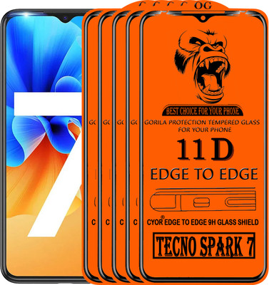 CYOR Edge To Edge Tempered Glass for TECNO SPARK 7(Pack of 5)