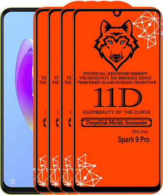 DeepzHub Edge To Edge Tempered Glass for Tecno Spark 9 Pro(Pack of 4)