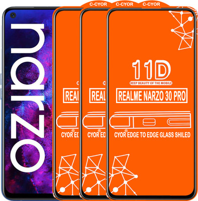 CYOR Edge To Edge Tempered Glass for REALME NARZO 30 PRO(Pack of 3)