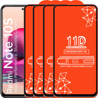 Qyist Edge To Edge Tempered Glass for Redmi Note 10S(Pack of 4)