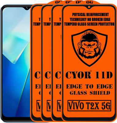 CYOR Edge To Edge Tempered Glass for VIVO T2X 5G(Pack of 4)