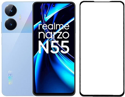 HOBBYTRONICS Edge To Edge Tempered Glass for Realme Narzo N55, realme narzo N55(Pack of 1)
