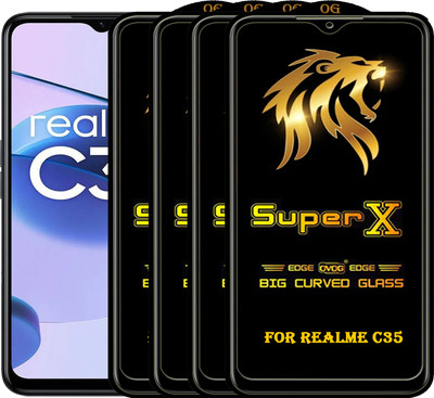 PFOAM Edge To Edge Tempered Glass for REALME C35(Pack of 4)