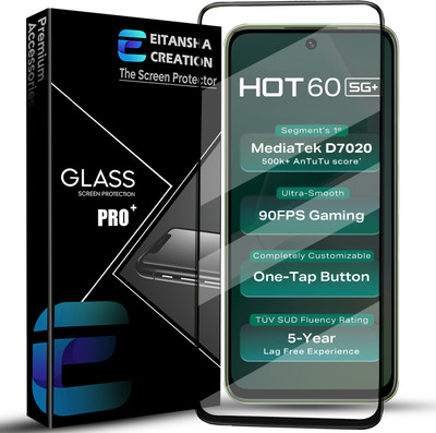 EITANSHA CREATION Edge To Edge Tempered Glass for Infinix Hot 60 5G+, Infinix Hot 60 5G, Infinix Hot 60(Pack of 1)