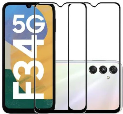 1DOLLAR Edge To Edge Tempered Glass for Samsung Galaxy F34 5G-| | Full Glue Curved Tempered Glass | Bubble Free Installation |(Pack of 2)