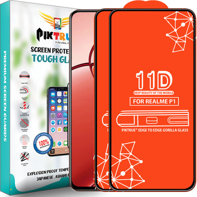 PikTrue Edge To Edge Tempered Glass for Realme P1(Pack of 2)