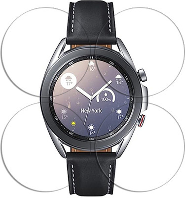 SOMTONE Edge To Edge Tempered Glass for Samsung Galaxy Watch 3 41 mm SMARTWATCH SCREEN GUARD(Pack of 4)
