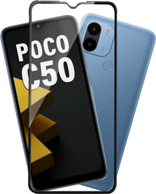 HUPSHY Edge To Edge Tempered Glass for POCO C50(Pack of 1)