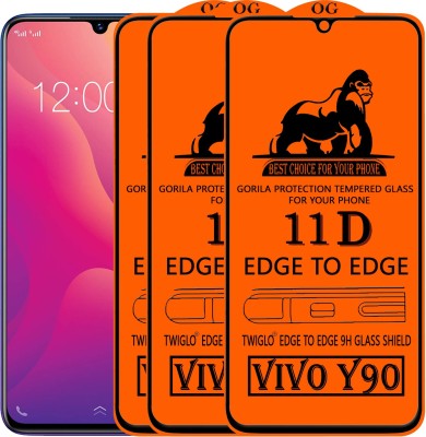 TWIGLO Edge To Edge Tempered Glass for VIVO Y90(Pack of 3)