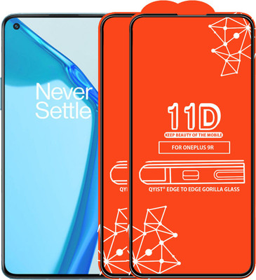 Qyist Edge To Edge Tempered Glass for Oneplus 9R(Pack of 2)
