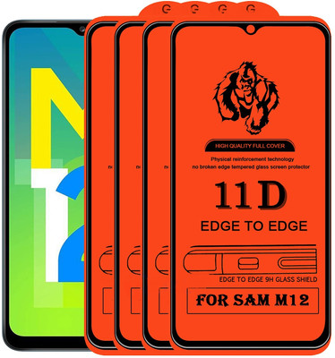 NaturalBuy Edge To Edge Tempered Glass for Samsung Galaxy M12(11D-Pack of 4)(Pack of 4)